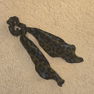 Leopard Print Hair Scrunchie with Scarf